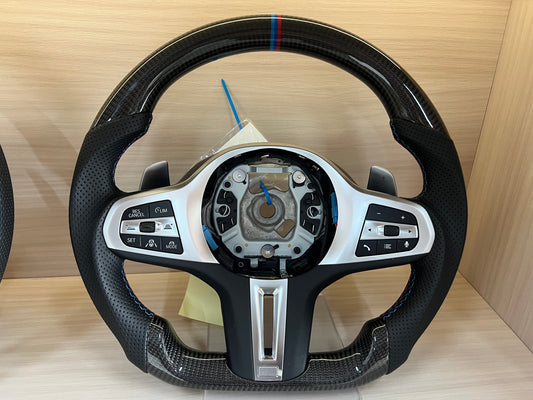 BMW 5 Series G30 Steering Wheel Modified Carbon Fiber LED Track Mode